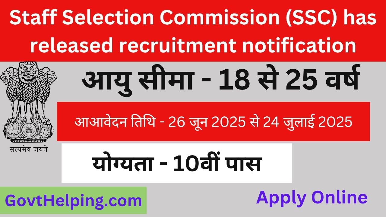 Staff Selection Commission (SSC) has released recruitment notification